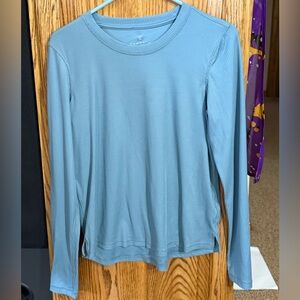 Danskin Blue Long Sleeve Ribbed Tee